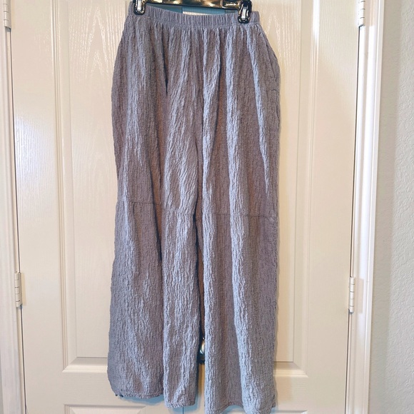Out From Under Crinkle Elastic Pants Wide legs with drawstring size XS Gray - Picture 1 of 15